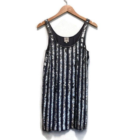 Haute Hippie Silver Sequin Dress Small